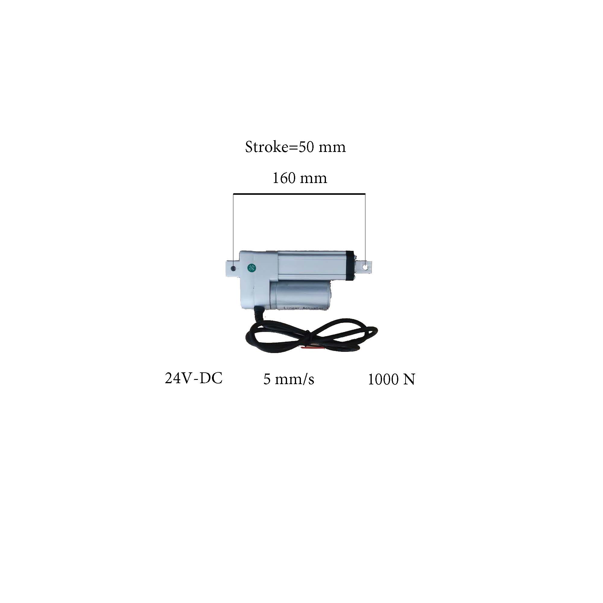 جک برقی خطی 24 ولت کورس 5 سانت 1000نیوتن